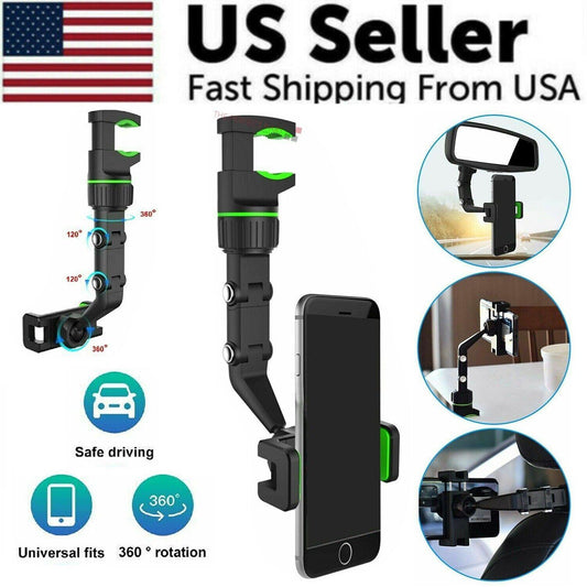 Rearview Mirror Phone Holder Mount - Adjustable