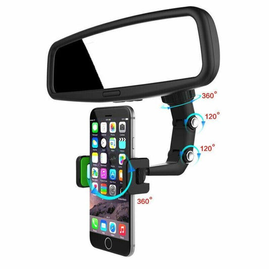 Rearview Mirror Phone Holder Mount - Adjustable